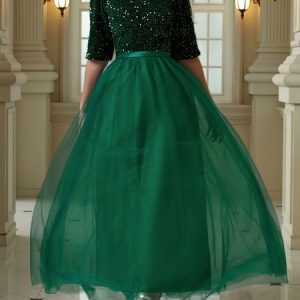 V Neck Elegant Wedding Dress, Maxi Dresses, color:darkgreen|size:XL, Stylewe