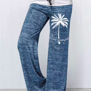 Vacation Loose Yoga Exercise Trousers Casual Trousers, Pants, color:Blue|size:XXL, JustFashionNow