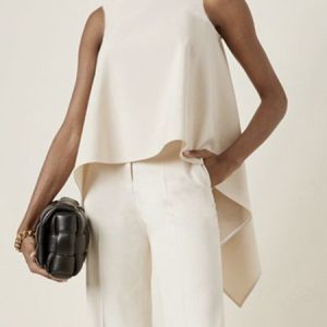 Elegant Turtleneck Shift Solid Top, Tanks and Camis, color:Off White|size:XS, Stylewe