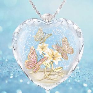 Crystal Butterfly Necklace, color:As Picture|size:One-size, Lilicloth.com