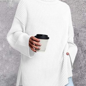 Casual Plain Crew Neck Sweater, Sweaters, color:White|size:XXL, JustFashionNow