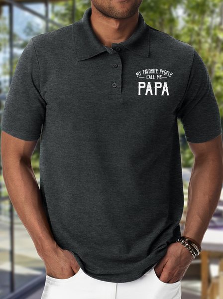 Men's My Favorite People Call Me Papa Funny Graphic Printing Text Letters Casual Polo Collar Regular Fit Polo Shirt, T-shirts, Lilicloth.com