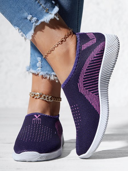 Middle Aged And Elderly Breathable Soft Sole Walking Shoes, Sneakers, color:Purple|size:40, JustFashionNow