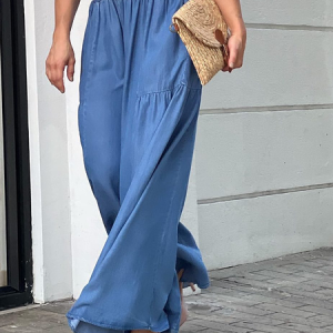 Faux Denim Urban Plain Jeans, Jeans, color:Denim Blue|size:XXL, Stylewe