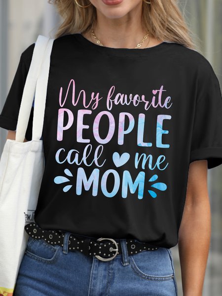 Lilicloth X Abu My Favorite People Call Me Mom Women's T-Shirt, T-shirts, Lilicloth.com