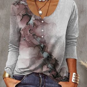 Crew Neck Casual Cotton-Blend T-Shirt, T-Shirts, color:Light Brown|size:3XL, JustFashionNow