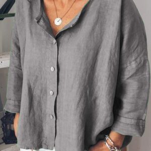 Women V Neck 3/4 Sleeve Blouse, Blouses & Shirts, Roselinlin - Online Catalog