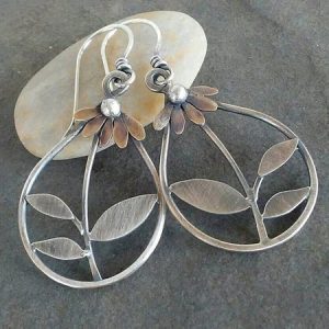 Vintage Silver Floral Earrings Bohemian Ethnic Style Dress Women Jewelry, Earrings, color:Silver|size:One-size, JustFashionNow