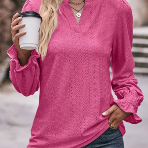 Loose Plain Stand Collar Casual Shirt, Shirts & Blouses, color:Rose Red|size:XXL, JustFashionNow