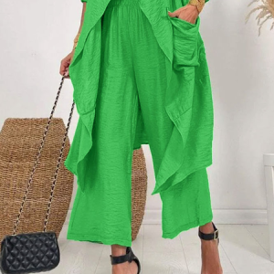 Loose Urban Plain Fashion Pants Ankle Pants, Pants, color:Green|size:XS, Stylewe
