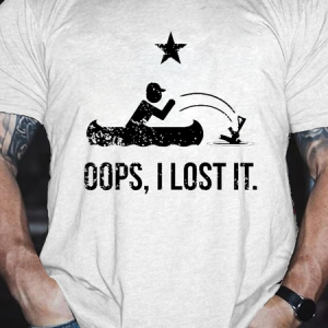 Men's Oops I Lost It Loose Casual Text Letters Cotton T-Shirt, T-shirts, Lilicloth.com