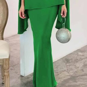 Elegant  Simple Regular Fit Plain Skirt, Skirts, color:Green|size:XXL, Stylewe