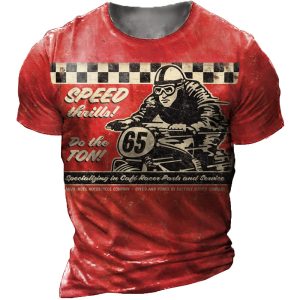 Men's Outdoor Motorcycle Championship Short Sleeve T-Shirt, T-Shirts, , COTOSEN, Apparel Online, Cheap Clothes, Buy Now