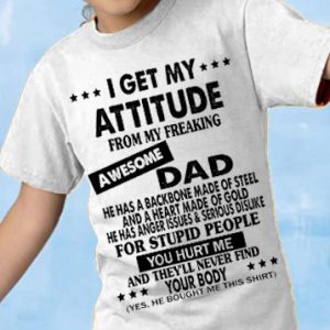 I Get An Awesome Dad Print Children’s Shirt & Top, color:White|size:3XL, Lilicloth.com