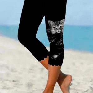 Casual Animal Regular Fit Legging, Leggings, color:Black|size:3XL, JustFashionNow