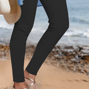 JFN Plain Elasticity PANTS LEGGINGS, Leggings, color:Black|size:XXL, JustFashionNow