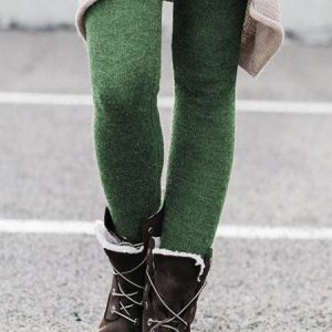 Thick Warm Generc Seamless Leggings, Leggings, color:Green|size:3XL, JustFashionNow