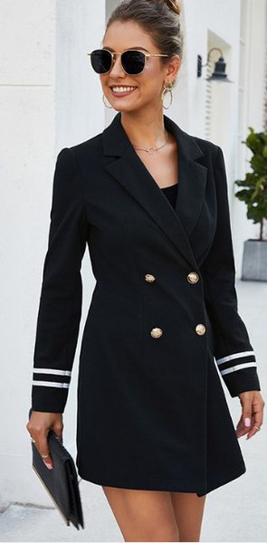Casual Sheath Blazer, Blazers, color:Purplish blue|size:XL, JustFashionNow