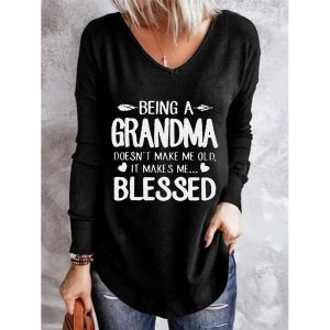 Fashion V-neck Long Sleeve Letter Printing Casual T-shirt, women tops, , COTOSEN, Apparel Online, Cheap Clothes, Buy Now