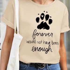 Men Letters Waterproof Oilproof Stainproof Fabric Dog Loose T-Shirt, color:Apricot|size:3XL, Lilicloth.com