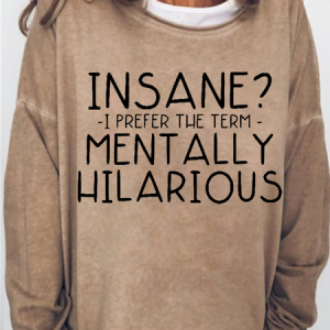 Women's Casual Funny Letters Sweatshirt, color:Light Brown|size:3XL, Lilicloth.com