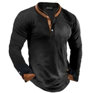 Men's Outdoor Colorblock Henley Polo Shirt, T-Shirts, , COTOSEN, Apparel Online, Cheap Clothes, Buy Now