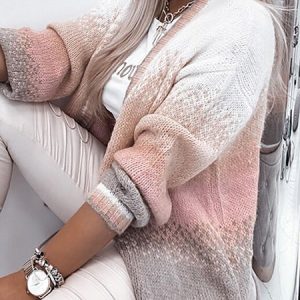Ombre Long Sleeve Cape Collar Casual Cardigan, Sweaters, color:Multicolor|size:XXL, JustFashionNow