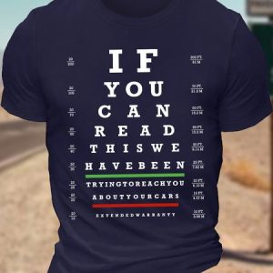 Men's If You Can Read This We Have Been Trying To Reach You About Your Cars Extended Warranty Funny Graphic Printing Casual Loose Cotton Text Letters T-Shirt, color:Purplish blue|size:3XL, Lilicloth.com