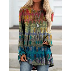 Floral-Print Long Sleeve T-Shirt, women tops, , COTOSEN, Apparel Online, Cheap Clothes, Buy Now