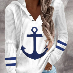 Buckle Loose Casual Hoodie Sweater, Sweaters, color:White|size:XXL, JustFashionNow