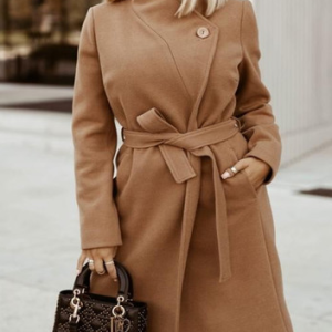 Plain Urban Coat, Trench Coats, color:Khaki|size:XXL, JustFashionNow