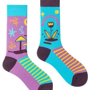 1pair Cartoon Cat Asymmetrical Color Block Socks, Socks, color:Color12|size:One-size, JustFashionNow