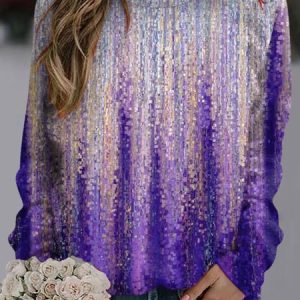 Casual Floral Regular Fit Sweatshirt, Sweatshirts & Hoodies, color:lavender|size:XXL, JustFashionNow
