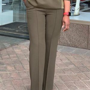 Plain Regular Fit Casual Fashion Straight  Pants, Pants, color:Army Green|size:XXL, Stylewe