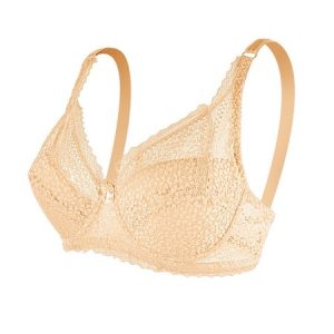 Women's Breathable Comfortable Sexy Lace Thin Cup Bra, Crop Bras, color:Apricot|size:42/95D, JustFashionNow