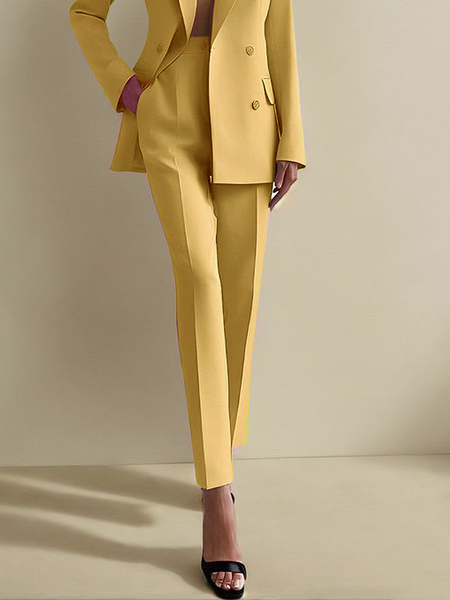 Regular Fit Plain Urban Fashion Long Pants Straight pants, Pants, color:Yellow|size:XXL, Stylewe