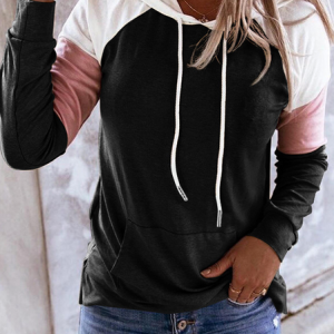 Casual Hooded Color Block Hoodie, Hoodies & Sweatshirts, color:Black|size:5XL, Noracora