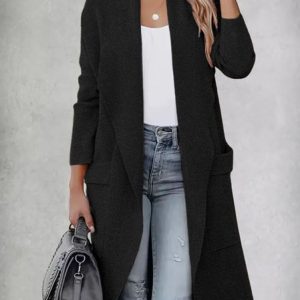Casual Loose Woolen Other Coat, Coats, color:Black|size:XXL, JustFashionNow
