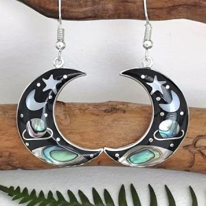 Casual Moon Pattern Gradient Earrings Ethnic Retro Women's Jewelry, Earrings, color:As Picture|size:One-size, JustFashionNow