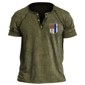 Men's Comfortable Henry Collar T-Shirt American Flag 1776 Independence Day Print T-Shirt Breathable Fashion T-Shirt, T-Shirts, , COTOSEN, Apparel Online, Cheap Clothes, Buy Now