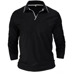 Men's Colorblock V Collar T-Shirt Casual Breathable Fashion Street Plus Size Long Sleeve Tee, T-Shirts, , COTOSEN, Apparel Online, Cheap Clothes, Buy Now
