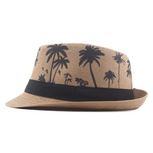 Men's Hawaiian Palms Print Coconut Pattern Rolled Beach Hat, Hats, , COTOSEN, Apparel Online, Cheap Clothes, Buy Now