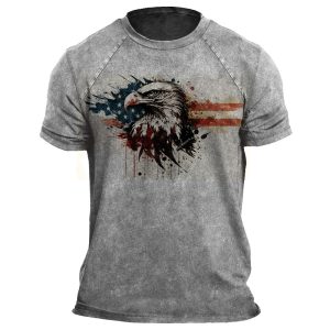 Men's Comfortable T-Shirt American Eagle American Flag 1776 Independence Day Print T-Shirt Breathable Fashion T-Shirt, T-Shirts, , COTOSEN, Apparel Online, Cheap Clothes, Buy Now