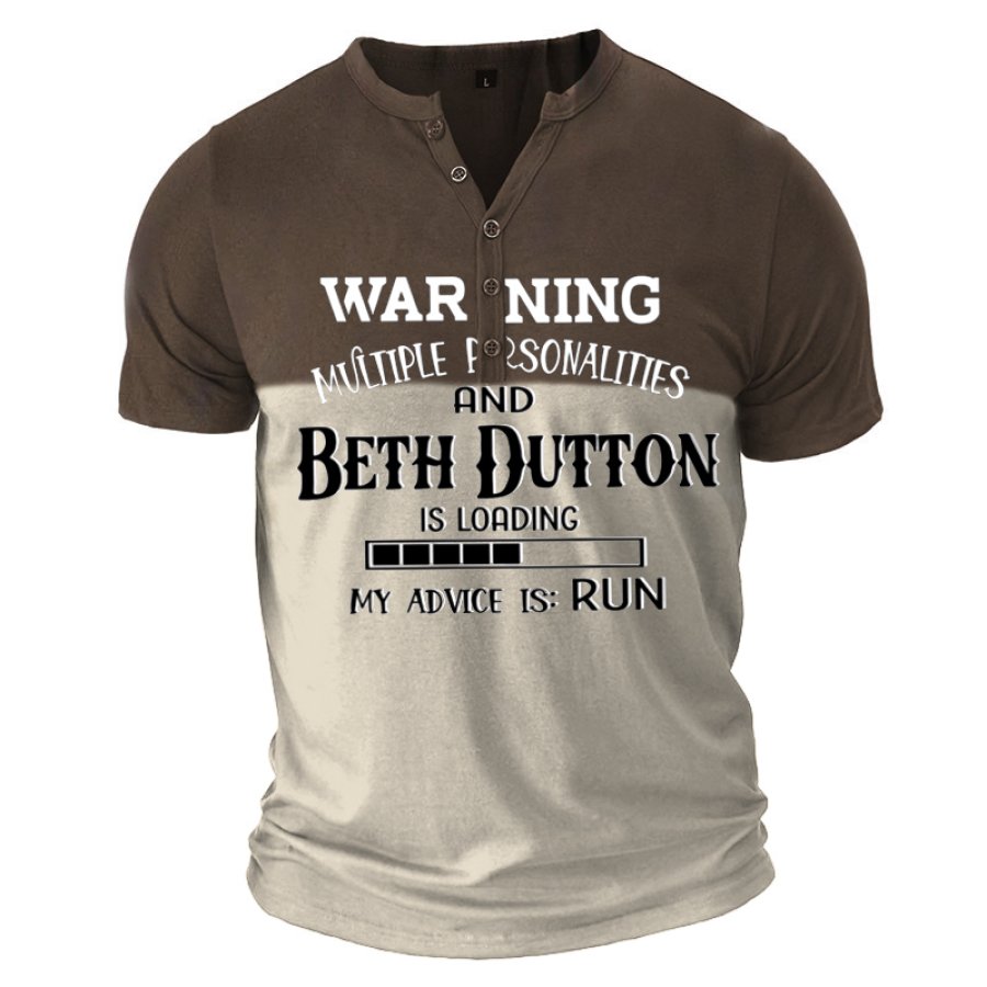 Men's Button Henley Collar Shirt Dutton Ranch Western Cowboys Vintage Breathable Comfort T-Shirt, T-Shirts, , COTOSEN, Apparel Online, Cheap Clothes, Buy Now