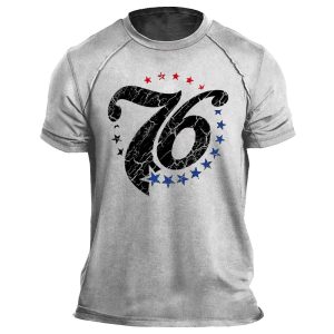Men's Comfortable T-Shirt American Flag 1776 Independence Day Print T-Shirt Breathable Fashion T-Shirt, T-Shirts, , COTOSEN, Apparel Online, Cheap Clothes, Buy Now