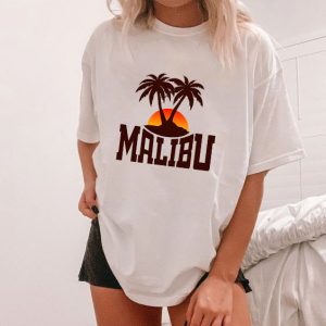 Women's Malibu Coconut Tree Print Loose T-Shirt, women tops, , COTOSEN, Apparel Online, Cheap Clothes, Buy Now