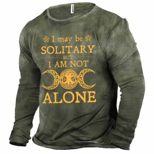 Men's Witch I May Be Solitary Cotton Long Sleeve T-Shirt, T-Shirts, , COTOSEN, Apparel Online, Cheap Clothes, Buy Now