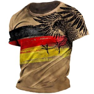 Plus Size Men's Vintage German Flag Eagle Print T-Shirt, T-Shirts, , COTOSEN, Apparel Online, Cheap Clothes, Buy Now