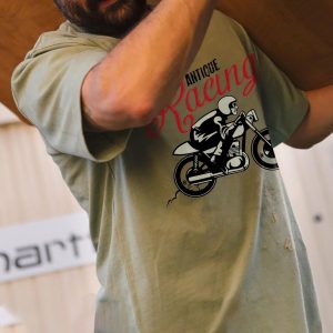 Men's T-Shirt Tee Vintage Motorcycle Racing Graphic Short Sleeve Outdoor Casual Summer Daily Tops White, T-Shirts, , COTOSEN, Apparel Online, Cheap Clothes, Buy Now