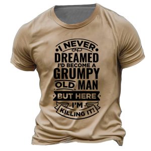 Men's T-Shirt Vintage Grumpy Old Man Plus Size Short Sleeve Summer Daily Tops, T-Shirts, , COTOSEN, Apparel Online, Cheap Clothes, Buy Now